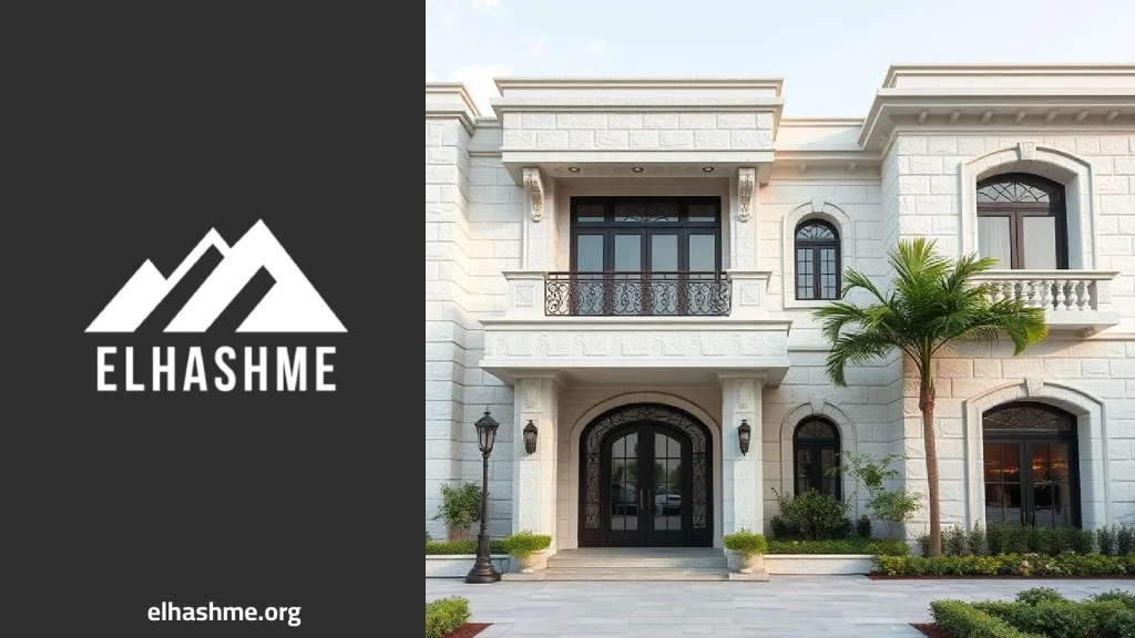 اشكال واجهات منازل حجر ابيض